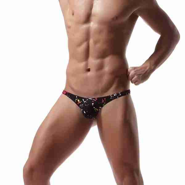 Tanga tipo hilo negra para hombre