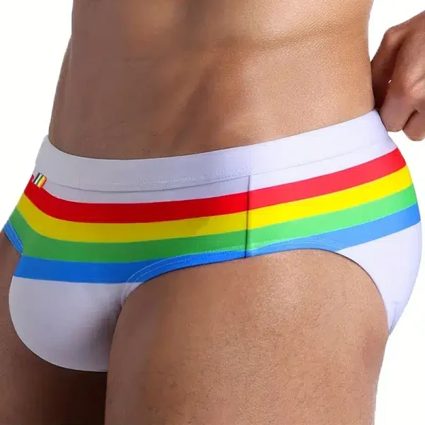 Traje de Baño Blanco y Arcoiris Talla S