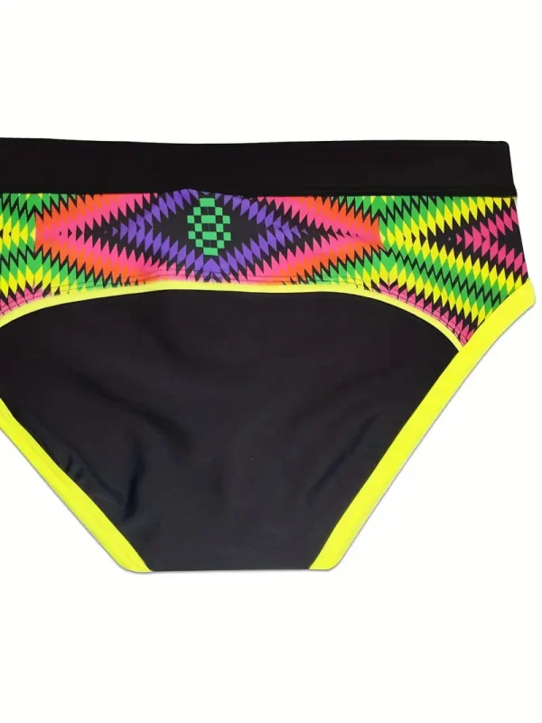 Traje de baño de bloques de color. Negro y amarillo