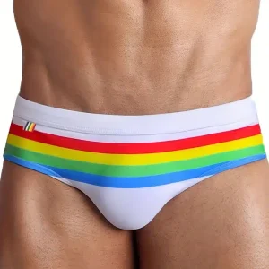 Traje de Baño Blanco y Arcoiris Talla S