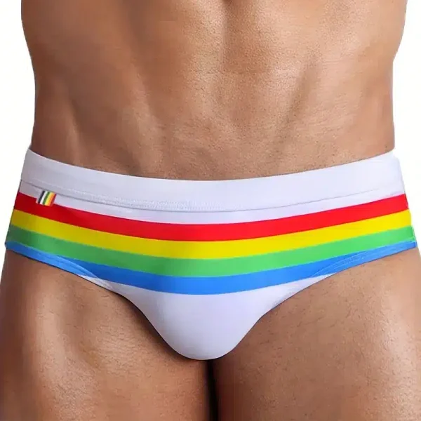 Traje de Baño Blanco y Arcoiris Talla S