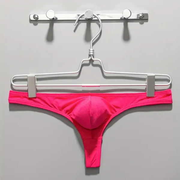 Tanga tipo Hilo Fucsia de Algodón Elástico para Hombre